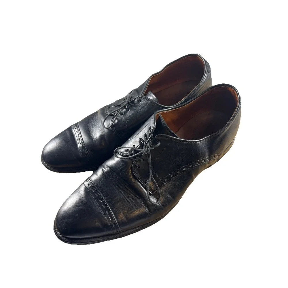 Allen Edmonds Madison Lace Up Leather Shoes Men's‎ 12 Black Made In USA Vintage